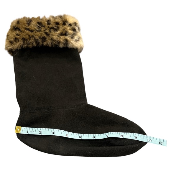 Big Kids’ Hunter boot socks for Kids’ classic rain boot, leopard faux fur 4-6 - Picture 2 of 6